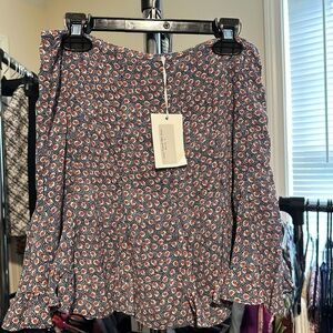 Dress Forum Floral Mini Skirt - Blue and Red